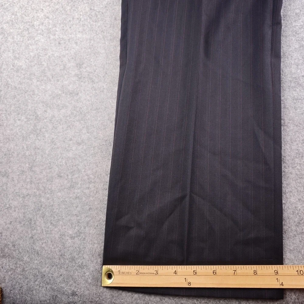 Banana Republic Dress Pants Mens 36x34 Modern Blue Pinstripe Wool Blend Flat